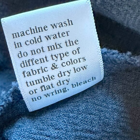 Black Crane Navy Blue Textured Cotton Tunic Top Size Small - Picture 9 of 10